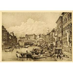  1915 Print Samuel Prout Art Venice Italy Grand Canal 