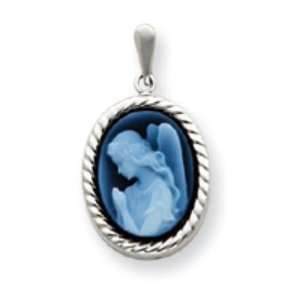  14k Gold White Gold Wings of Love Cameo Pendant Jewelry