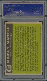 1961 Topps #578 Mickey Mantle All Star PSA 9+ MINT  