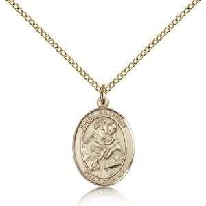 Gold Filled St. Saint Anthony of Padua Medal Pendant 3/4 x 1/2 Inches 