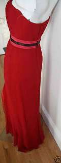 CAROLINA HERRERA Red Strapless Silk Gown NEW Dress 6  