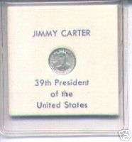 FRANKLIN MINT STERLING SILVER 10MM PRESIDENTIAL COIN   JIMMY CARTER 