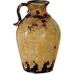  Weathered Yellow Ceramic Vase