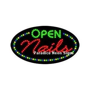  Open Nails LED Sign (Oval)