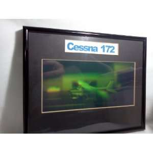  CESSNA 172 FRAMED & MATTED HOLOGRAM COLLECTABLE 8X10 