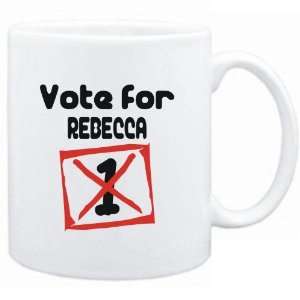  Mug White  Vote for Rebecca  Female Names Sports 