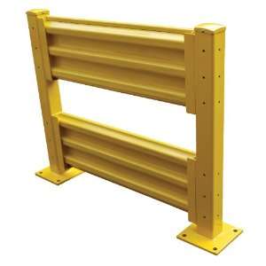 Vestil YGR LO 9 Structural Guard Rail, Yellow, 108 Length, 15 Height 