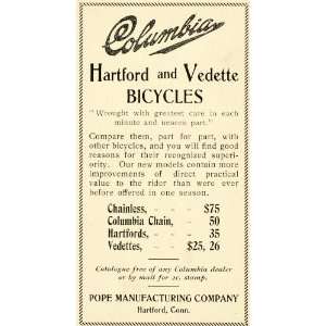   Vedette Bicycles Models Chainless   Original Print Ad