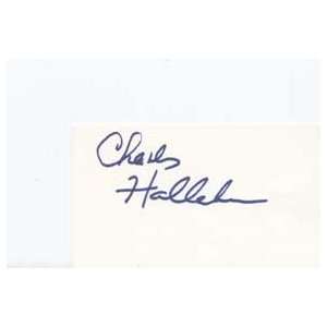    CHARLES HALLERAN Signed Index Card In Person 