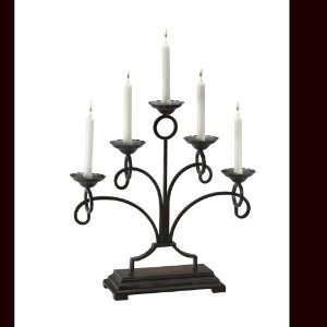   Wood and Rust 21 Ringwald Five Light Candleholder