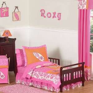  Surf Pink And Orange 5 Piece Toddler Bedding Set