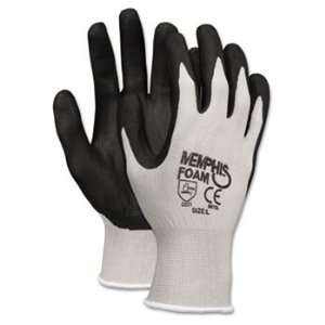  New   Economy Foam Nitrile Gloves, Gray/Black, Dozen 