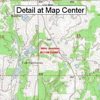  USGS Topographic Quadrangle Map   Ritts Junction, Oklahoma 