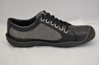 KEEN DENVER CANVAS (CBN) BLACK LEATHER AND GREY CANVAS MENS 8  