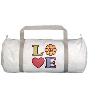    Gym Bag LOVE with Sunflower Peace Symbol and Heart 