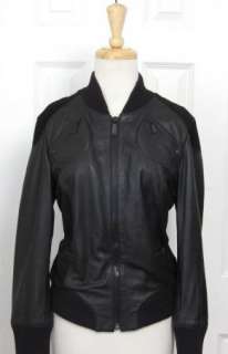Celeb Fave ROCK & REPUBLIC Black Leather Bomber Motorcylce Jacket Coat 