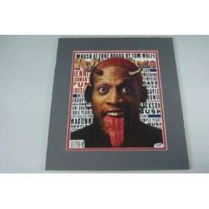  Signed Rodman Picture   Matted Mag Psa dna   Autographed 