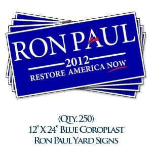  (Qty. 250) 12X24 Blue Ron Paul Yard Signs