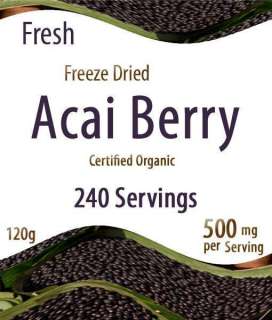 Contains only 100% Pure Certified Organic Freeze Dried Acai Berry 