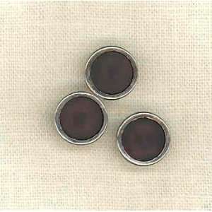   metal look button black /silver ring By The Each Arts, Crafts