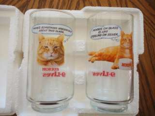   The Cat 9 Lives Advertising Drinking Glasses MINT in Box  