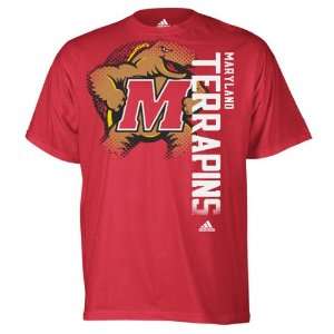  Maryland Terrapins adidas Red Battlegear T Shirt Sports 