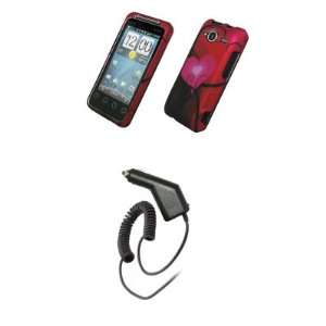   Hearts Design Hard Case Cover + Car Charger (CLA) for HTC EVO Shift 4G