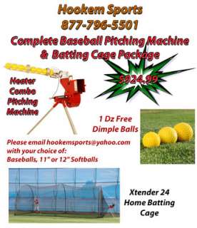 Heater COMBO Real Baseball / Softball Pitching Machine & Xtender 24 