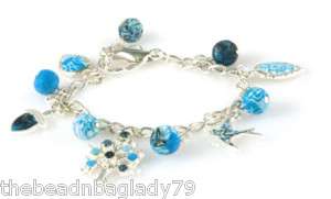 Fall 11 Viva Beads BLUE BROOK Charm Chain Bracelet  