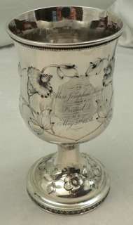 SOUTHERN COIN SILVER CHALICE CUP FROM NEW ORLEANS HYDE & GOODRICH 