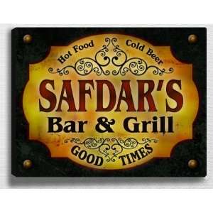  Safdars Bar & Grill 14 x 11 Collectible Stretched 