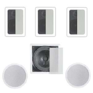   Home Theater Flush Inwall and Ceiling Speaker Package Electronics