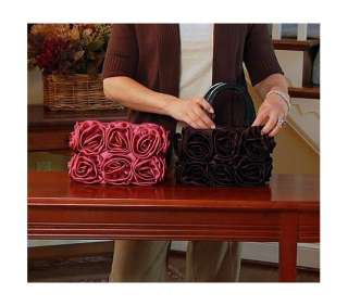Interchangeable 3 Piece Floral Bag Set by Lori Greiner ROSE & BROWN 