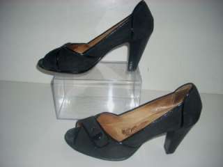 Womans SOFFT Black Suade Leather Heels Pumps Shoes Size 8.5 M  