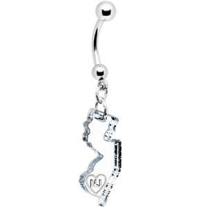  Clear State of New Jersey Belly Ring Jewelry