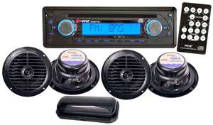  Pyle PLMRKIT106 AM/FM In Dash Marine CD Player with CD/CDR/CDR 