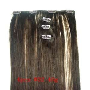  4 Pieces 20 Chocolate Brown #2 Clip on in 100% Human Hair 