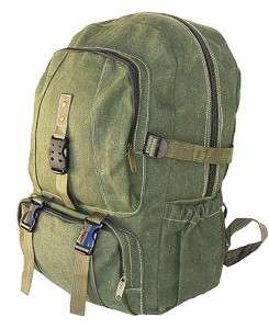 MILITARY STYLE CANVAS BACKPACK LAPTOP BOOKBAG DAY PACK  