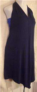 NWT DKNY halter swimsuit cover up, indigo blue, size medium, retail 