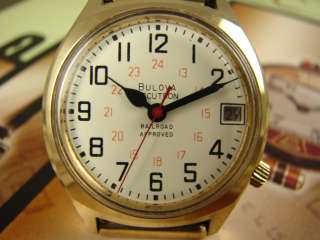 BULOVA ACCUTRON RAILROAD APPROVED QUICK SET DATE MENS WATCH VINTAGE 