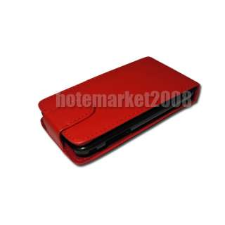 Red Leather Pouch Cover Case for Samsung S8500 WAVE  
