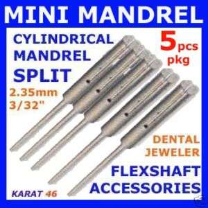 CYLINDRICAL SPLIT MANDREL 5 pk SAND PAPER STRIPS DENTAL  