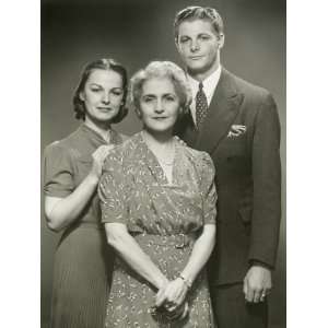 Studio Portrait of Mother With Adult Son and Daughter Photographic 