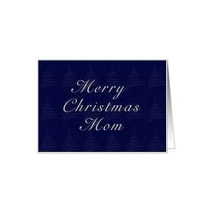 Mom Merry Christmas, Blue Background with Christmas Tree 