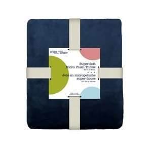  Plush Soft College Bedding Throw   Solid Navy