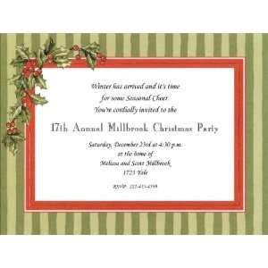 Holly Christmas Invitations By M Middleton