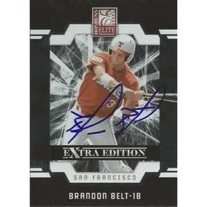 Brandon Belt Signed 2009 Donruss Elite Card Giants  Sports 