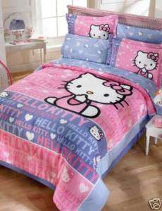 NW Girls Hello Kitty Smile Comforter Bedding Set Twin 6  