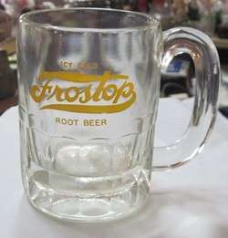 SHORT FROSTOP ROOT BEER HEAVY GLASS MUG  