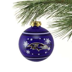   Ravens Purple Glass Ball Snowflake Ornament